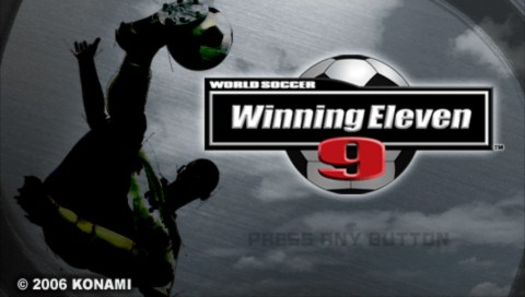 World Soccer Winning Eleven 9 title screen for PSP